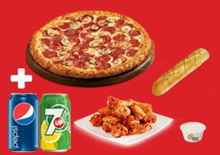 #6 Single Pizza and Wings