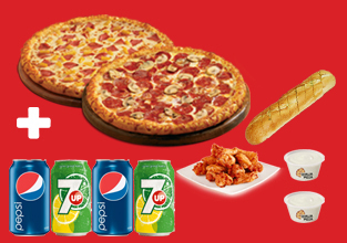 #7 Two Pizzas and Wings